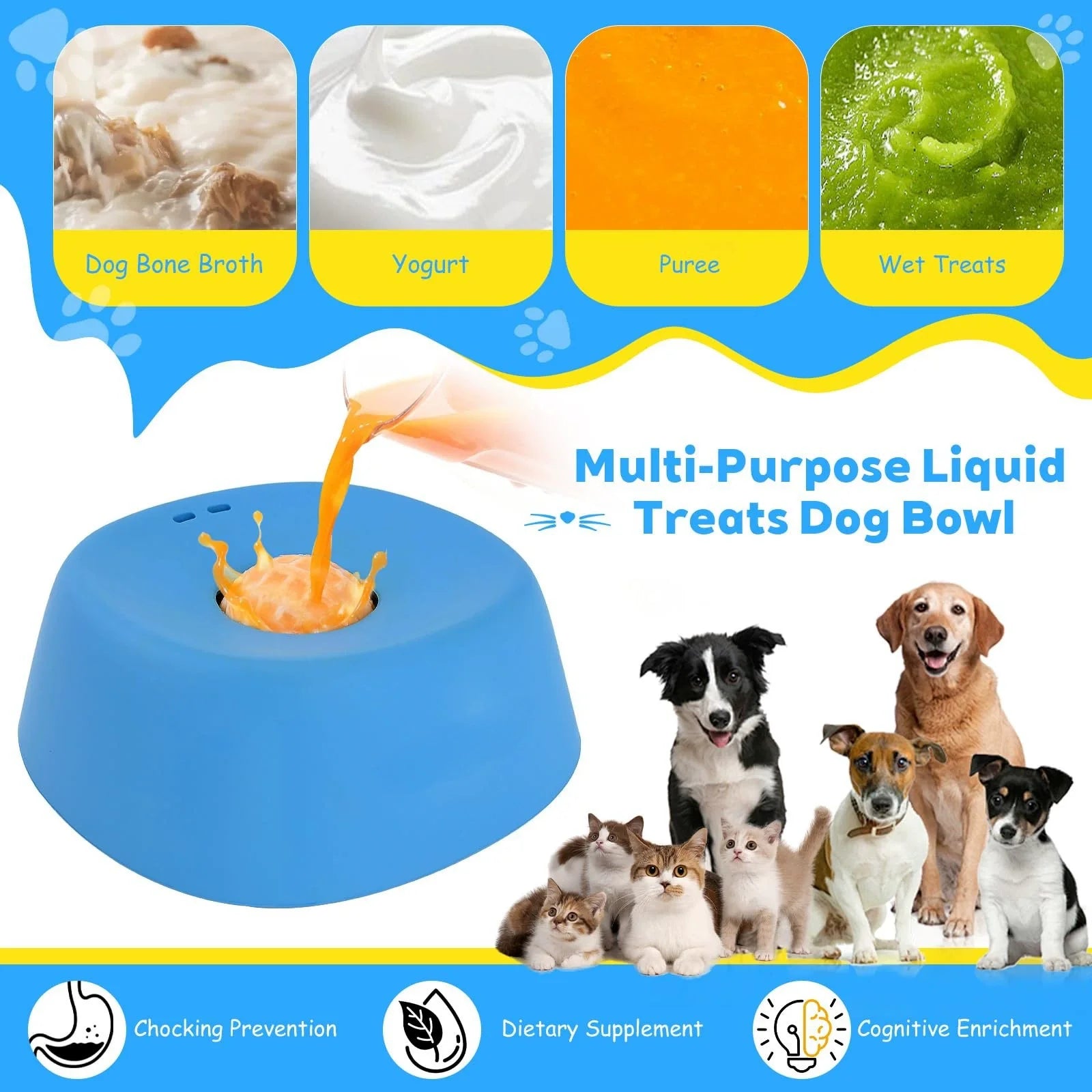 Detachable Washable Non-Slip Silicone Lick Bowl Slow Feeder Pets