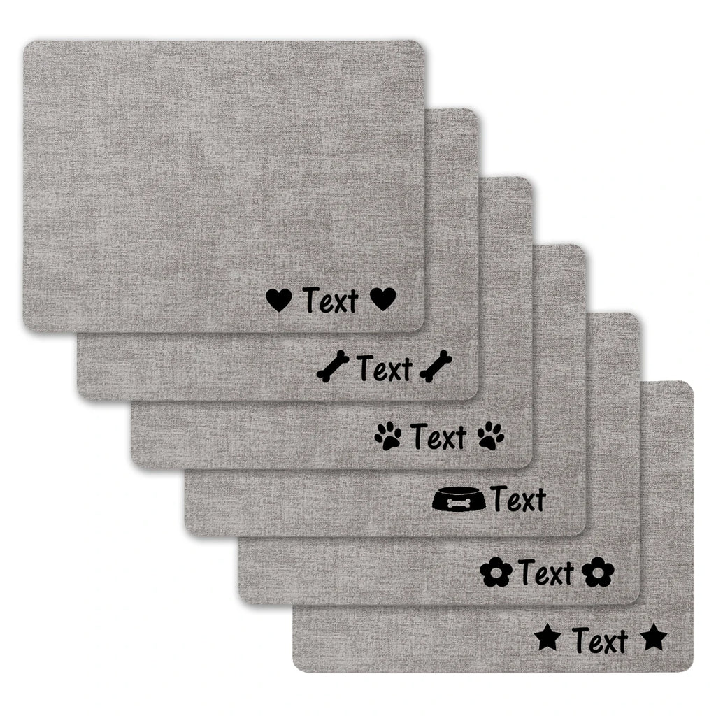 Personalized Custom Name Dog Cat Food Mat Foldable Washable
