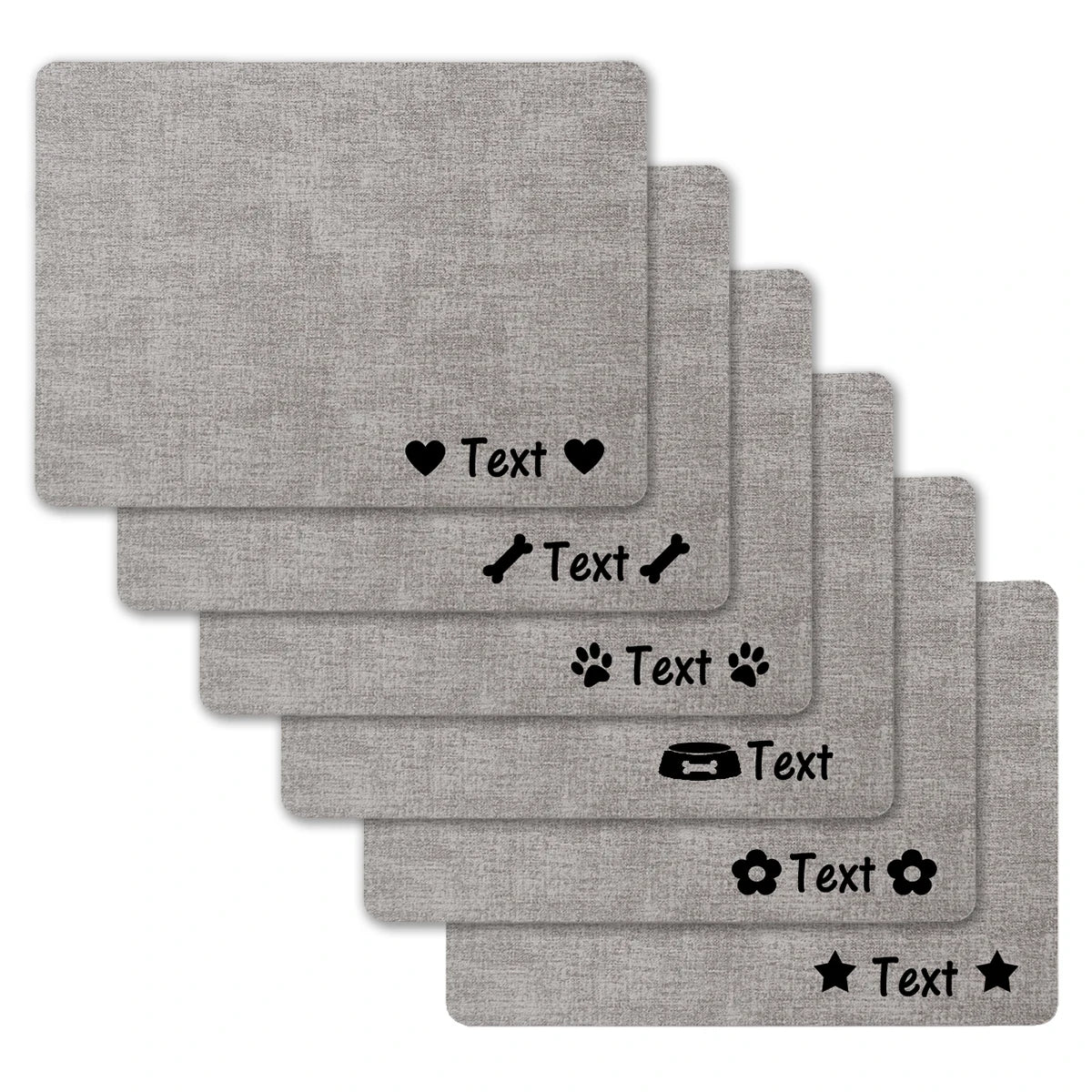 Personalized Custom Name Dog Cat Food Mat Foldable Washable