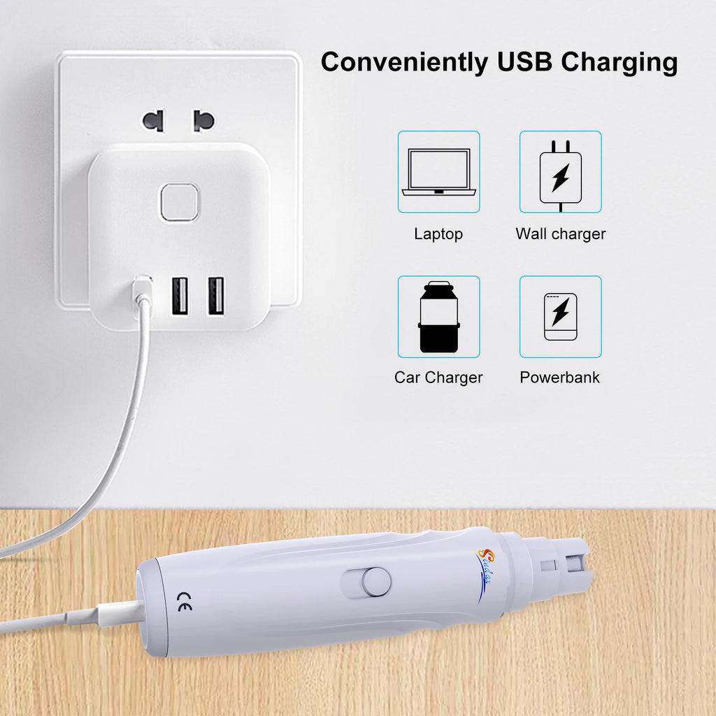 USB Rechargeable Electric Dog Nail Grinder 2-Speed