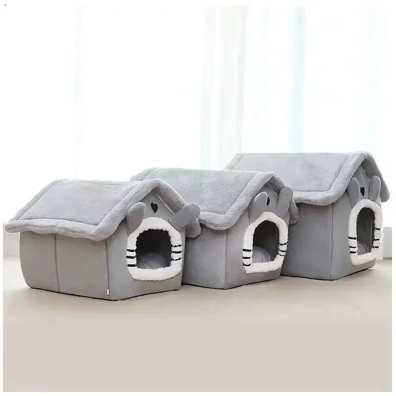 Indoor Pet Tent Bed – Warm Washable Cat & Dog House