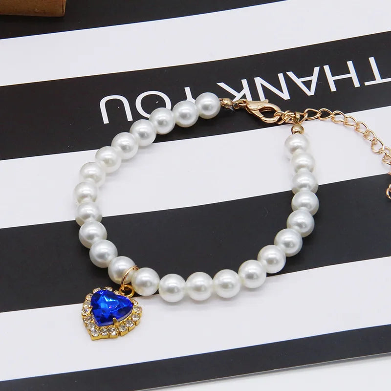Cute Pearl Cat Collar Adjustable Kitten Necklace Summer