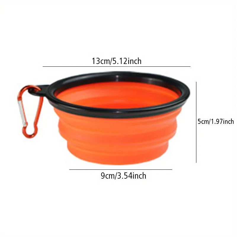 Portable Foldable Silicone Dog Travel Bowl for Outdoor Use