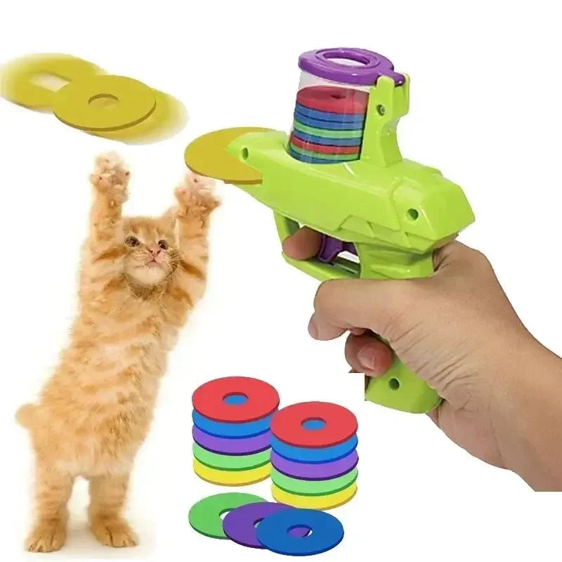 Colorful Flying Disc Launcher Set for Pets | PawJoyKwT