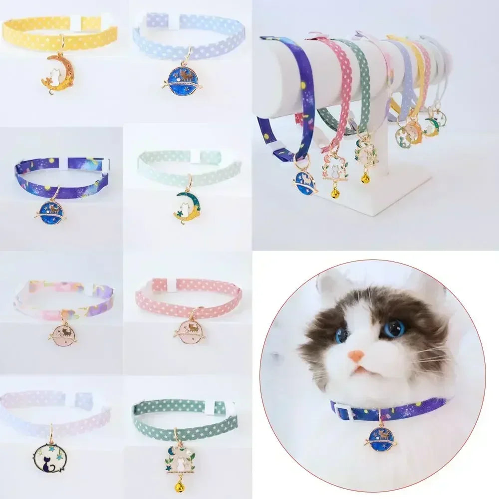 Adjustable Kitten Collar Bell Breakaway Cat Necklace Puppy