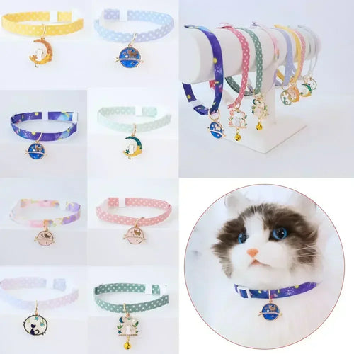 Adjustable Kitten Collar Bell Breakaway Cat Necklace Puppy