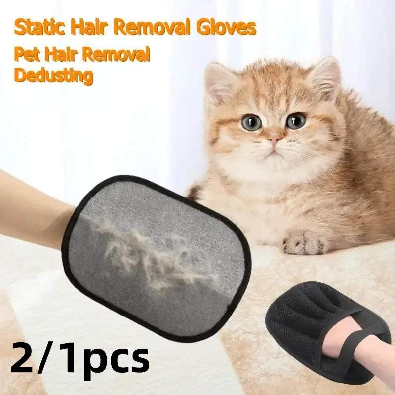 Reusable Static Pet Hair Removal Double-Sided Gloves
