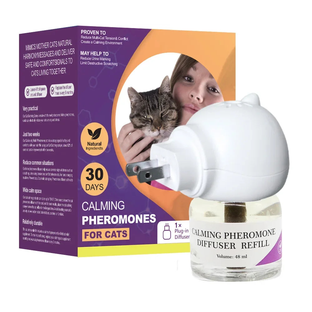 Pet calming pheromone diffuser refill with liquid for cats and dogs, 48 ml