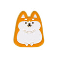 Orange and white cat enamel pin with triangular ears and smile