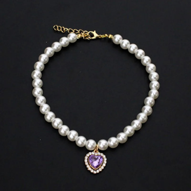 Cute Pearl Cat Collar Adjustable Kitten Necklace Summer