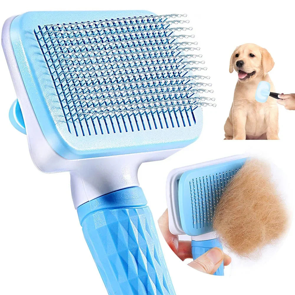 Long Hair Dog Grooming Comb Bath Brush Hair Remover