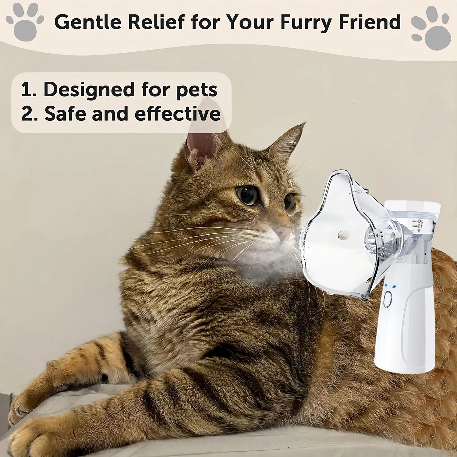 Mini Portable Pet Nebulizer Inhaler for Cats Dogs Asthma Relief