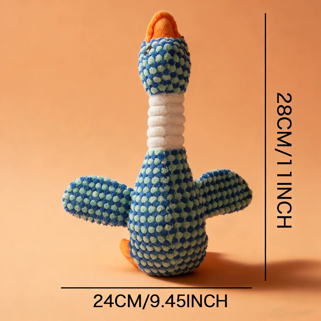 Plush Blue Goose Squeaky Chew Toy for Dogs Boredom Relief
