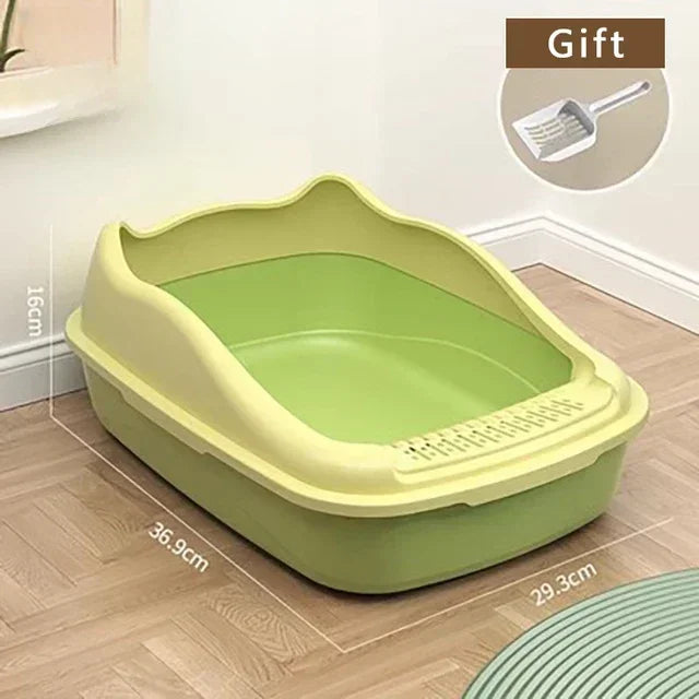 Anti-Splash Cat Litter Box Bedpan Kitten Sandbox Daily Supplies