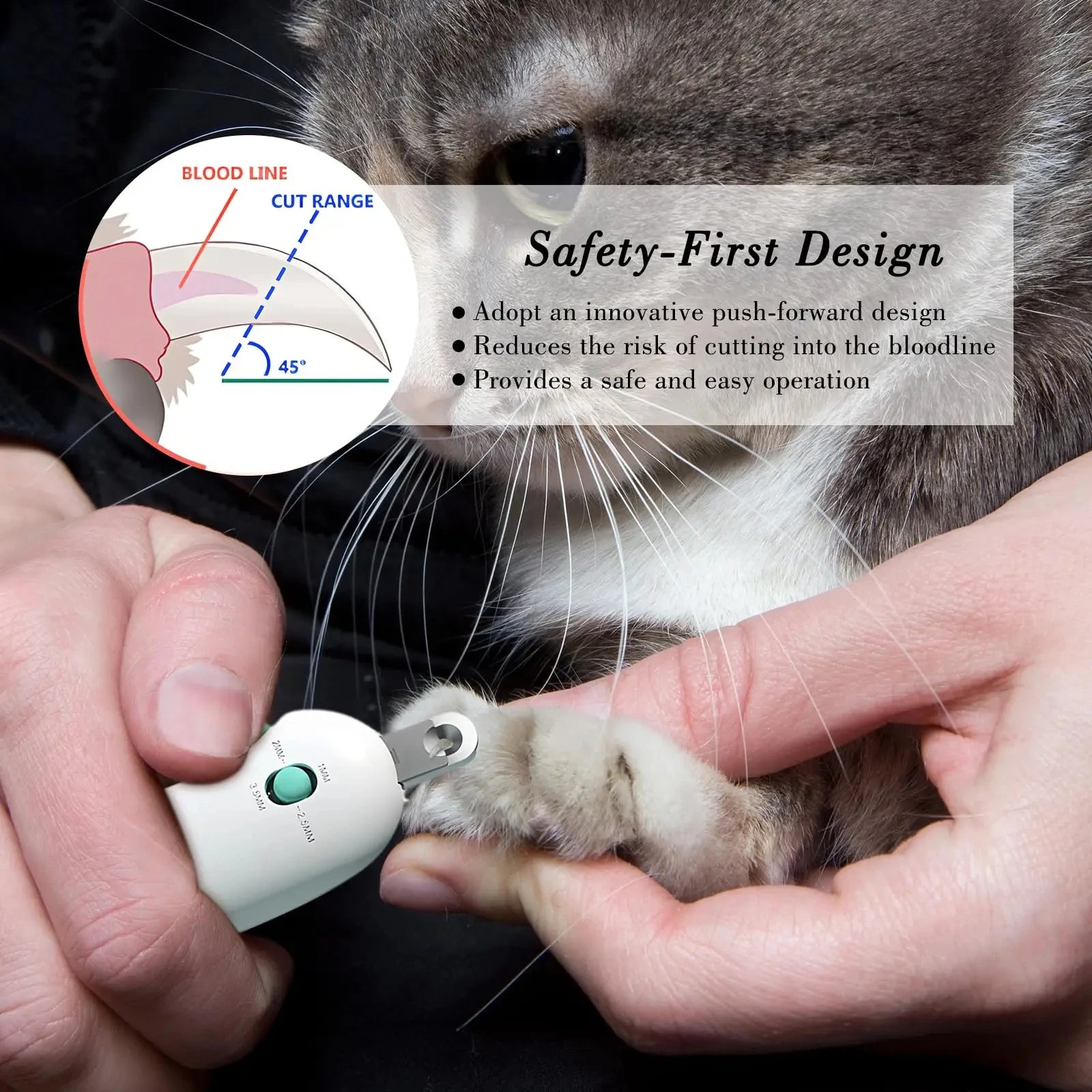 Professional Pet Nail Clippers Adjustable Hole Claw Trimmer Puppy Kitten