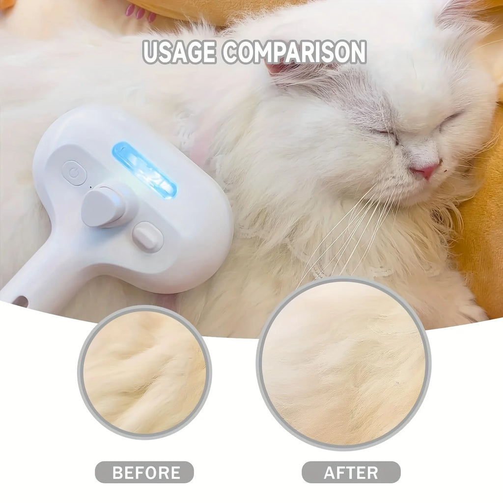Hydrating Mist Pet Grooming Comb Hair Remover Brush Dogs Cats