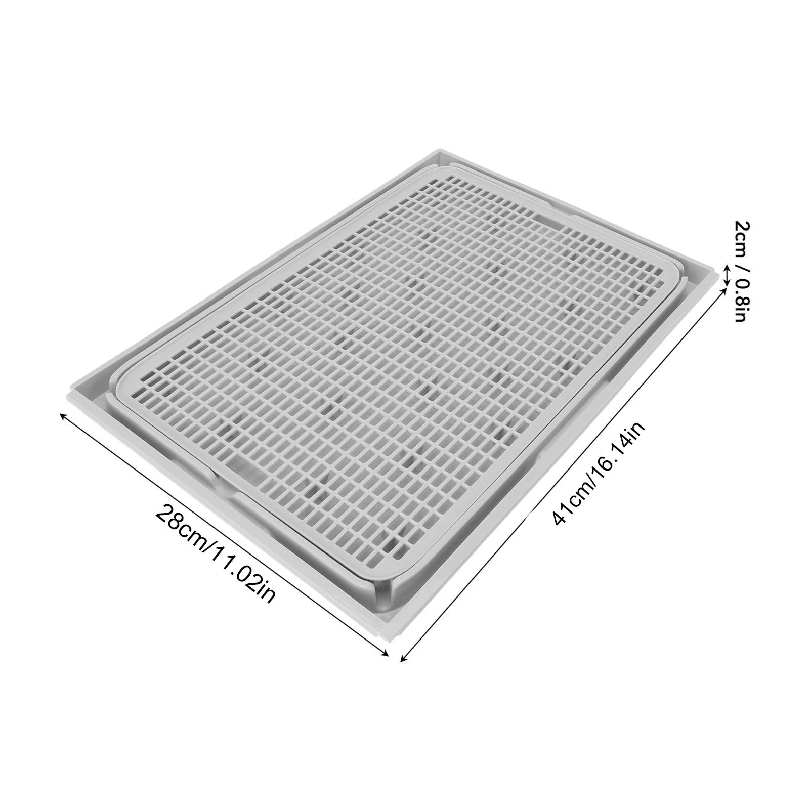 Cat litter catcher mat, gray double-layer design with grid top and base