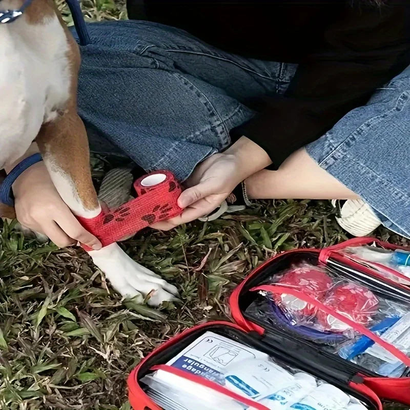 Compact Dog Cat Travel First Aid Kit Emergency Supplies Hiking Camping