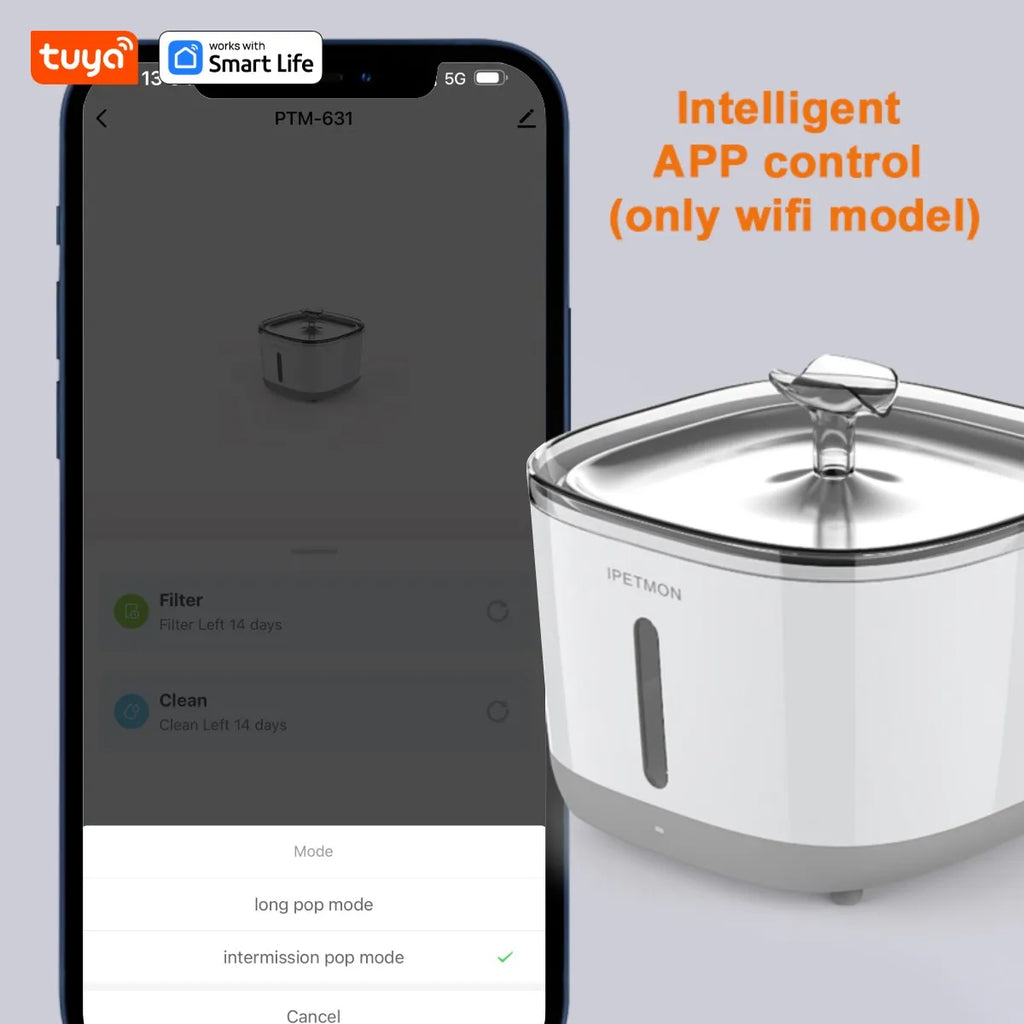 Tuya App Cat Water Dispenser | Smart Pet Fountain USA