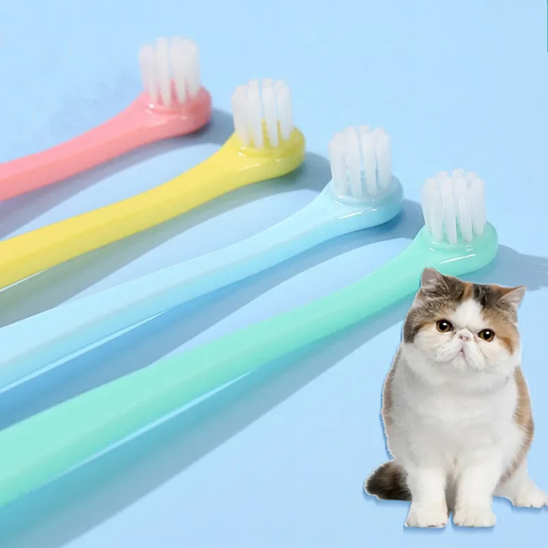 Soft Pet Toothbrush for Cat and Dog Teeth Cleaning