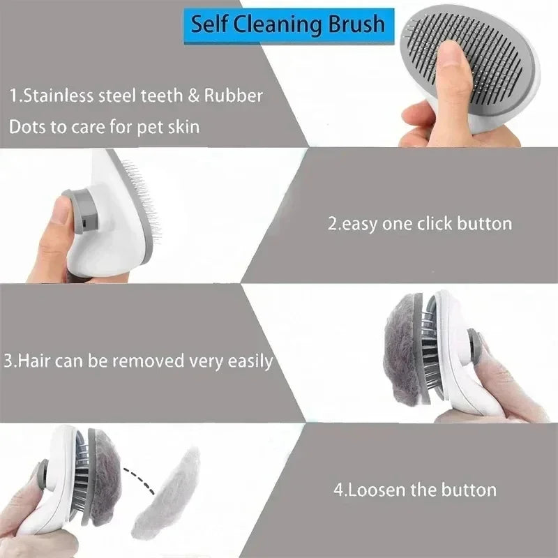 Self-Cleaning Pet Grooming Dematting Brush for Pets