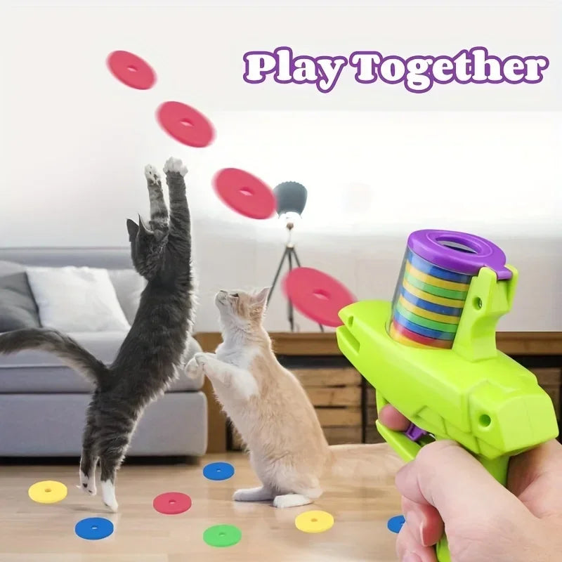 Colorful Flying Disc Launcher Set for Pets | PawJoyKwT
