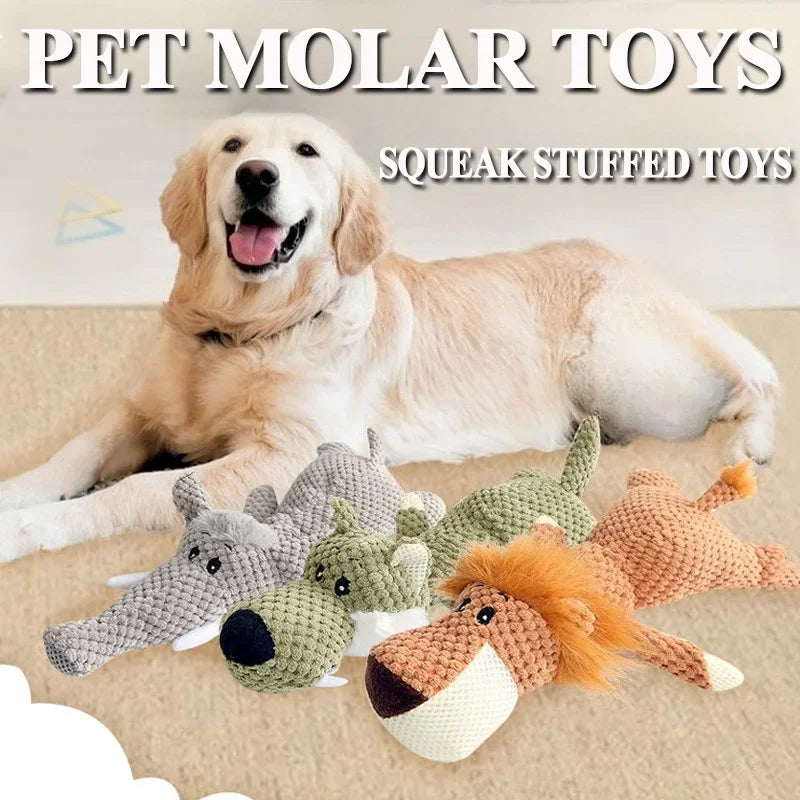 Durable Plush Squeaky Chew Toy for Large Dogs Molar Fun