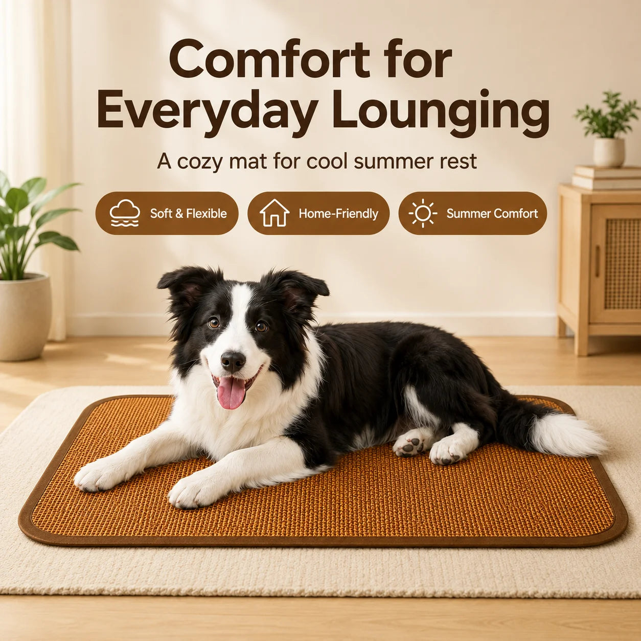 Summer Cooling Dog Mat Breathable Washable Square Pad