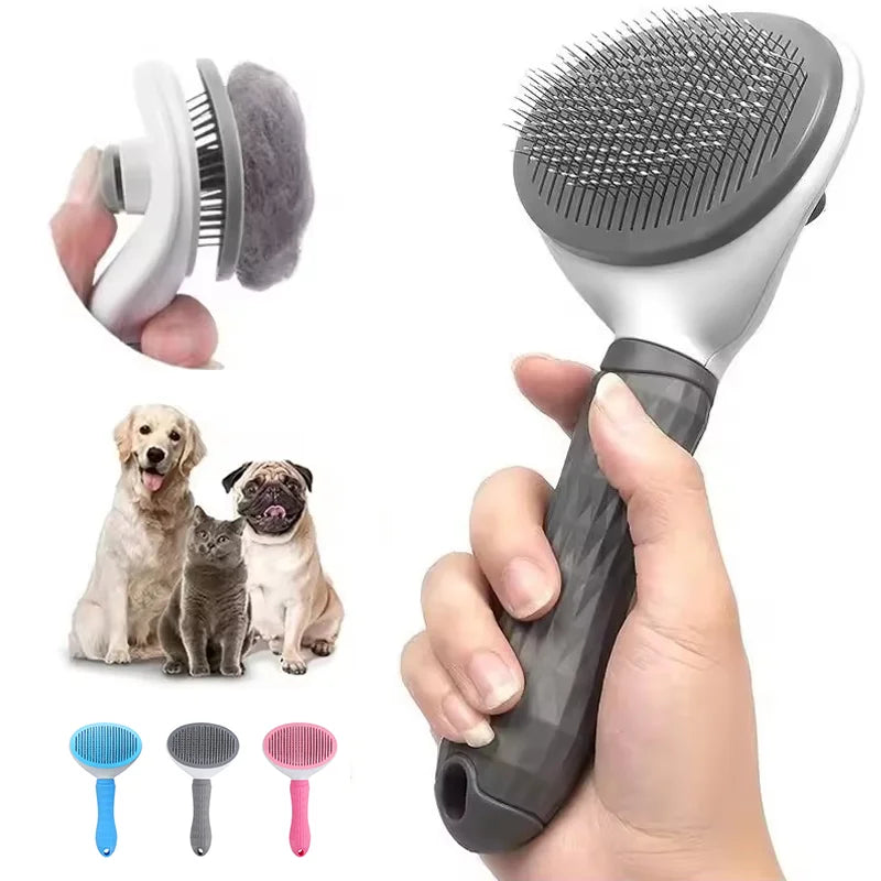 One-Click Pet Hair Removal Comb Brush for Cats and Dogs