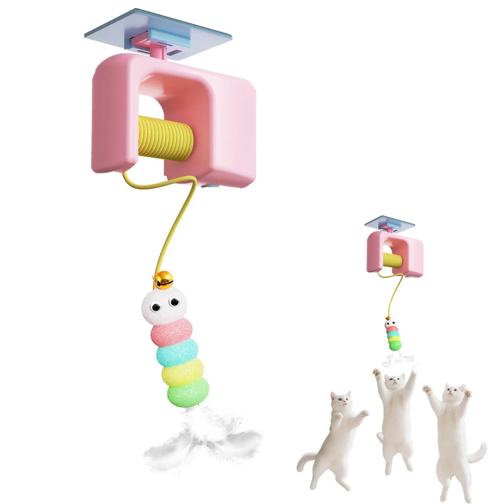 Caterpillar & Bird Self-Play Hanging Toy for Cats | PawJoyKwT