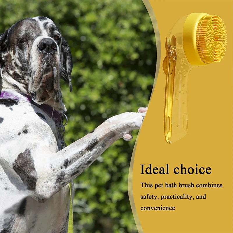 Pet Bath Brush Silicone Shampoo Dispenser for Dogs Cats