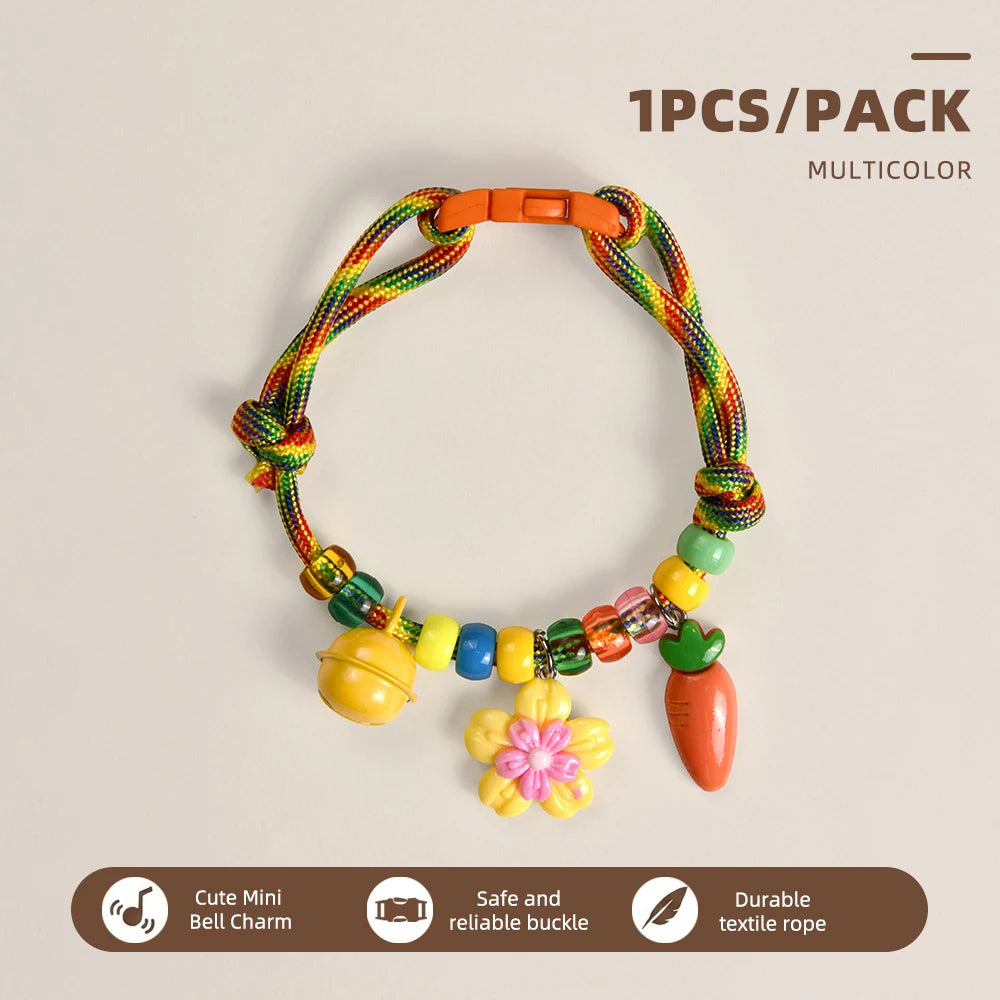 Cute Beaded Pet Collar Adjustable Bell Anti-Lost Cats Dogs