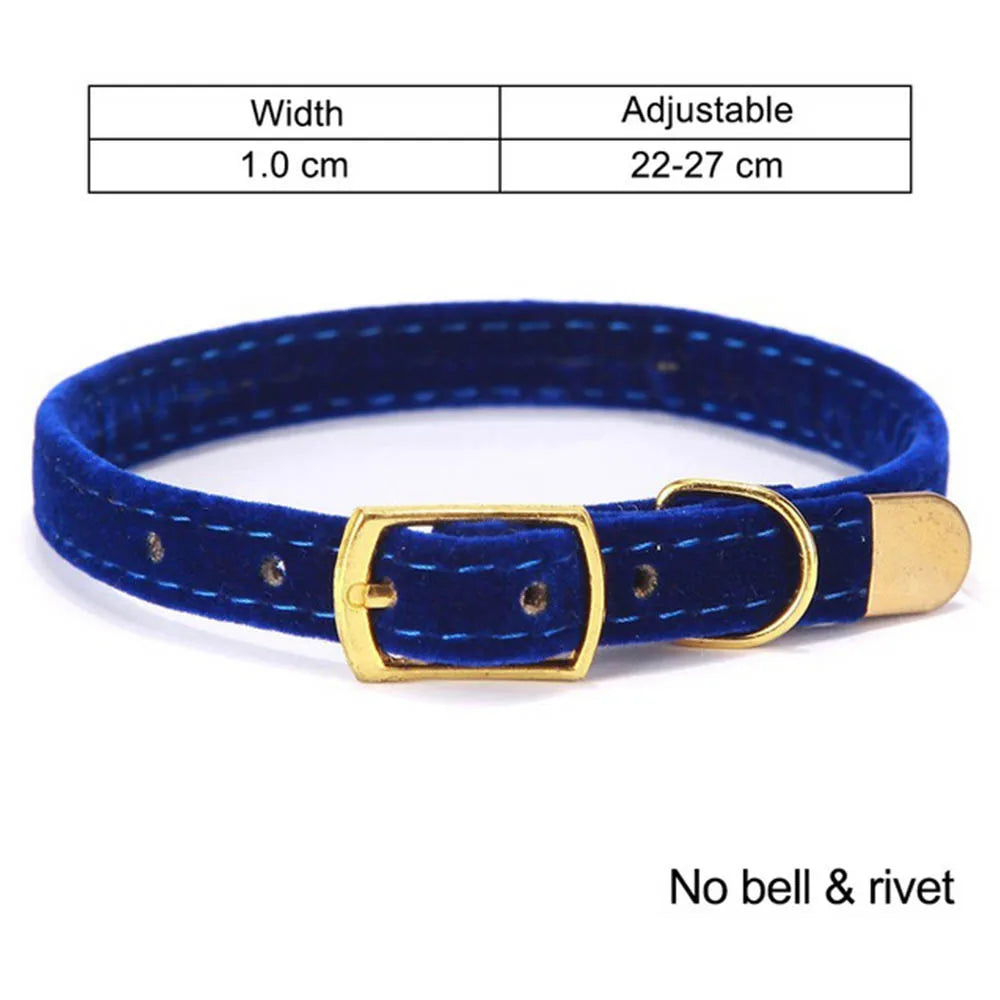 Cat Collar Bell Safety Adjustable Solid Kitten Dog Necklace