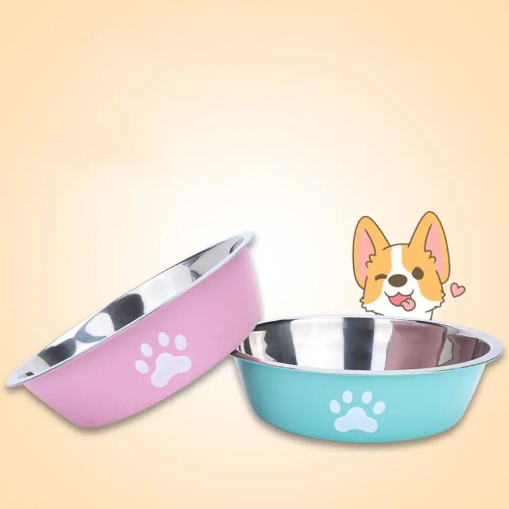 Large Anti-Slip Stainless Steel Double Dog Bowl