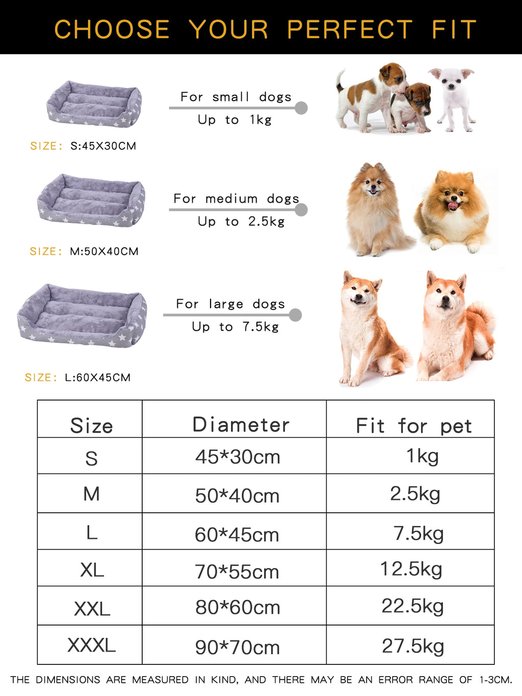 Plush Washable Dog Basket Bed for Small Large Dogs