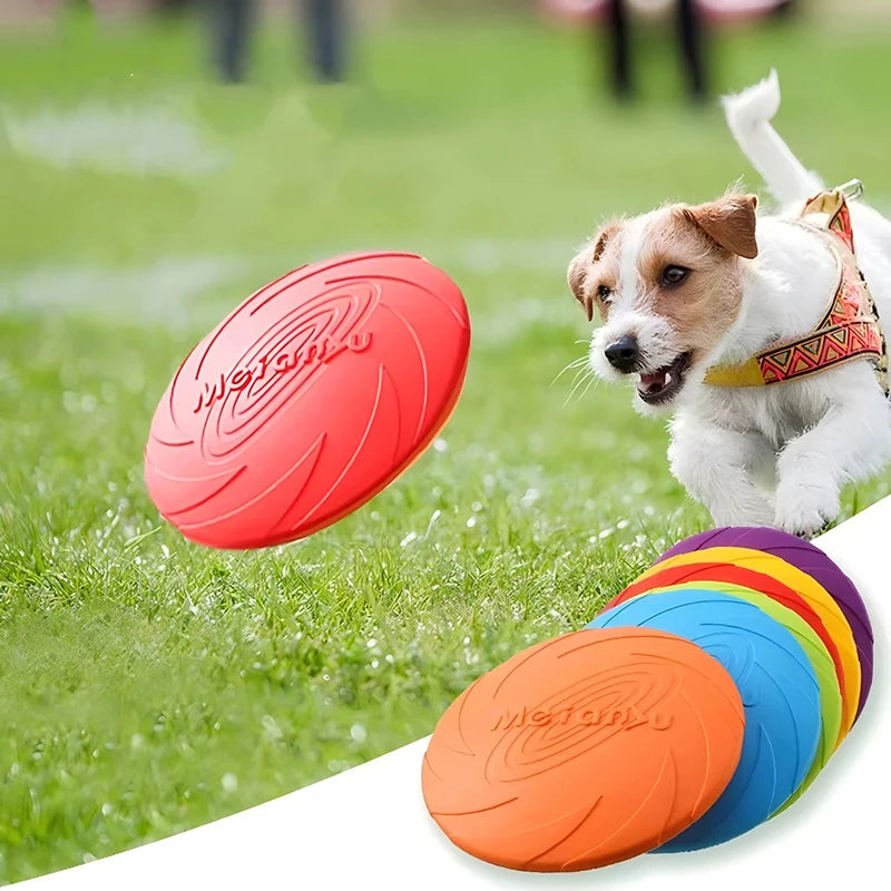 Multicolor Silicone Flying Disc Chew Outdoor Training Dog Toy