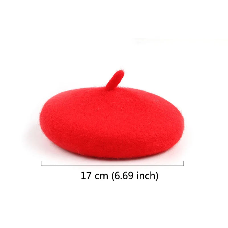 Red pet beret hat, 17 cm size
