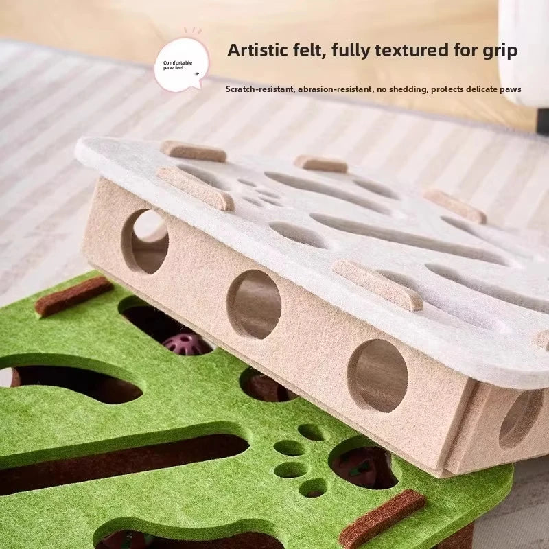 Felt Puzzle Box Exercise Toy for Cats | PawJoyKwT