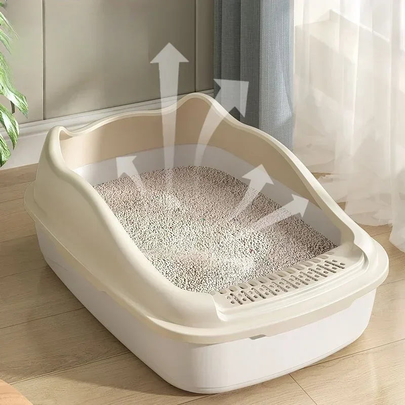 Anti-Splash Cat Litter Box Bedpan Kitten Sandbox Daily Supplies