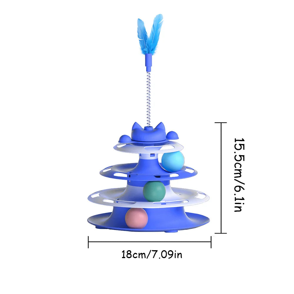 Interactive Turntable Teaser Wand Toy for Cats | PawJoyKwT