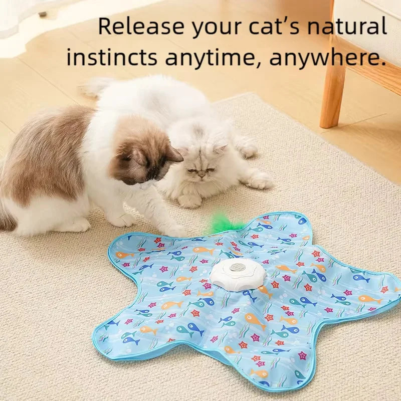 Automatic Rotating Feather Wheel Teaser for Cats | PawJoyKwT