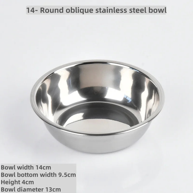 Stainless Steel Dog Double Bowl with Anti-Choking Silicone Mat