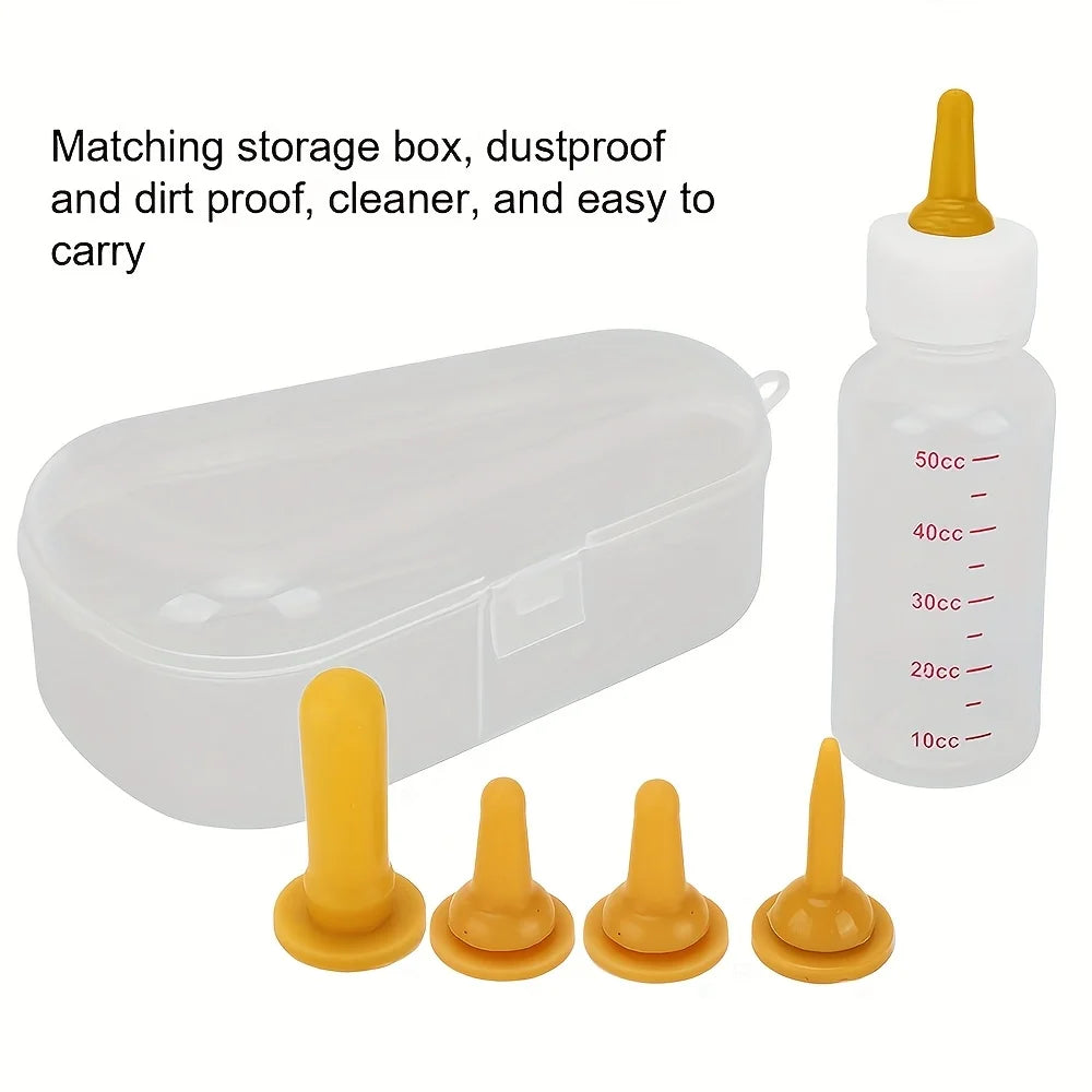 Newborn Pet Feeding Bottle Set — Soft Silicone with Storage Box