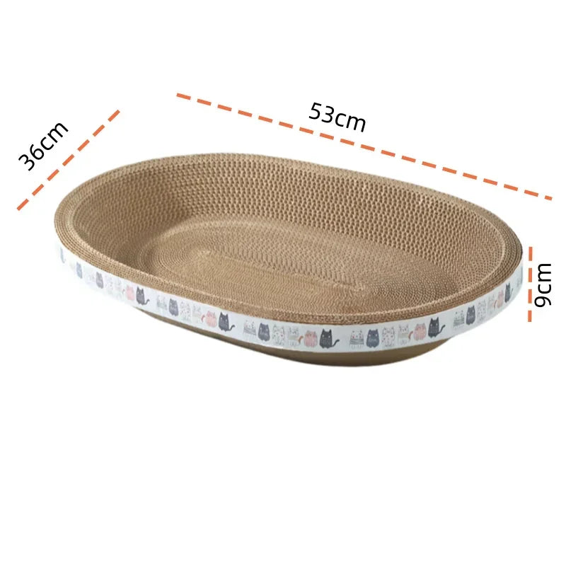 Corrugated Cat Scratcher Bed Round Oval - Claw Grinding Toy for Cats