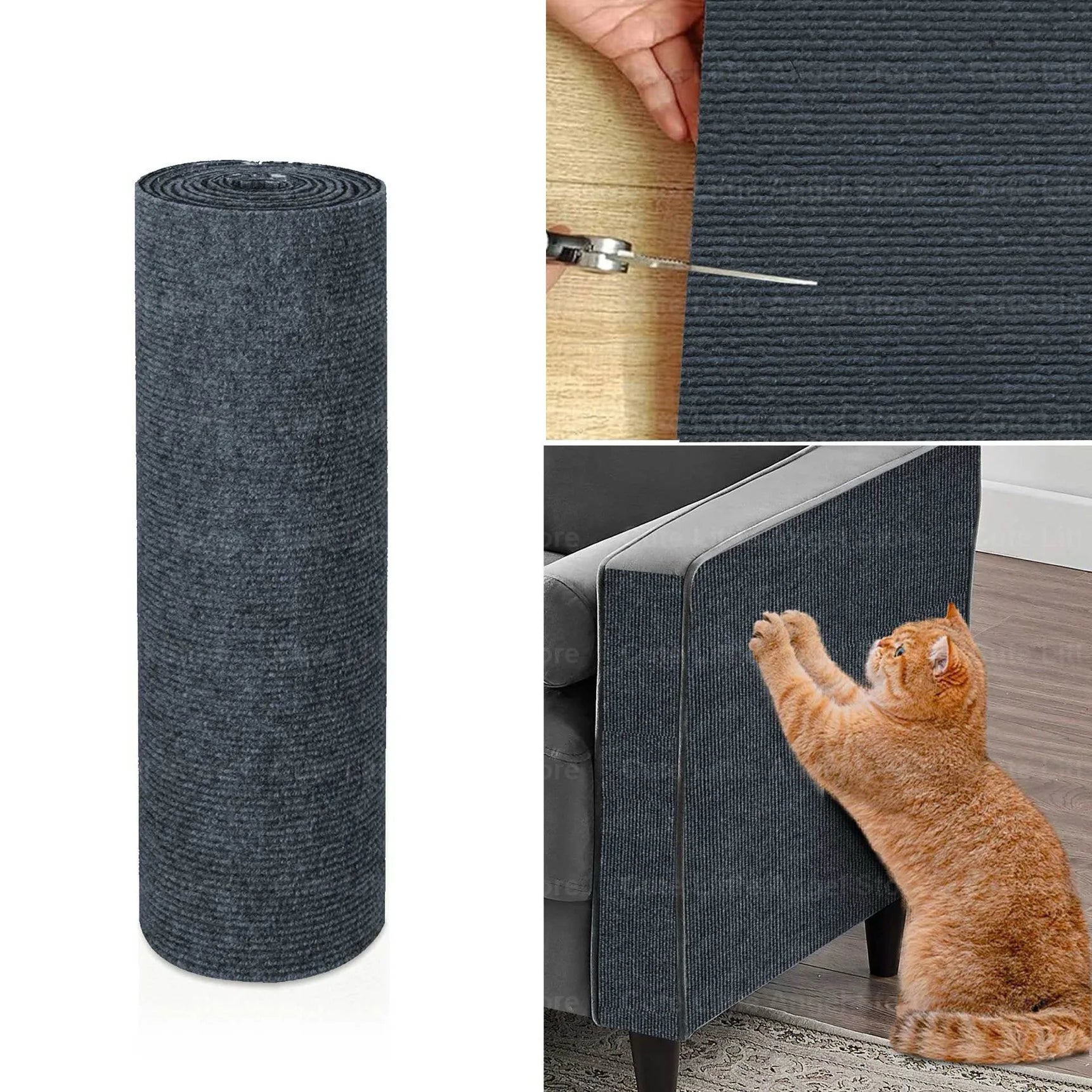 Large Self Adhesive Cat Scratch Mat Sofa Protector Trimmable