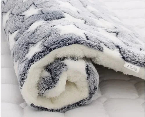 Cozy cat hammock cushion with dark gray and cream swirl faux-fur trim