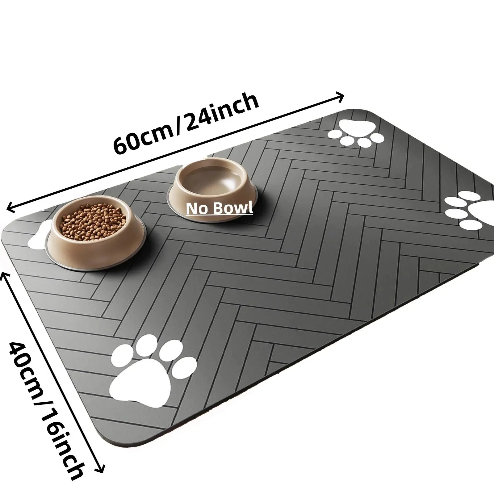 Quick-Dry Absorbent Pet Placemat with Waterproof Rubber Backing