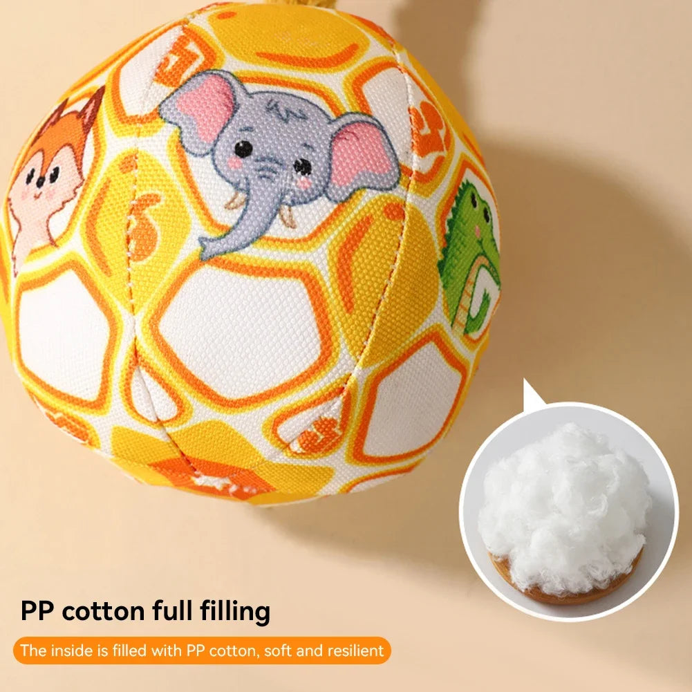 Soft Elastic Soccer Giggle Ball Cotton Rope Toy Large Dogs