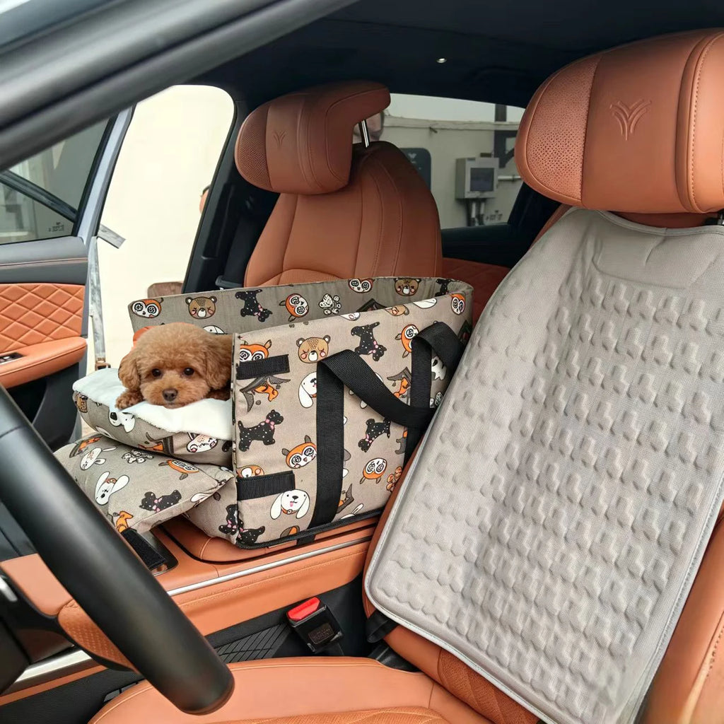 Portable Car Pet Carrier Handheld Safety Seat Cats Dogs Travel Secure