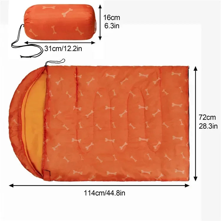 Warm Dog Sleeping Bag Camping Bed Mat for Medium Dogs